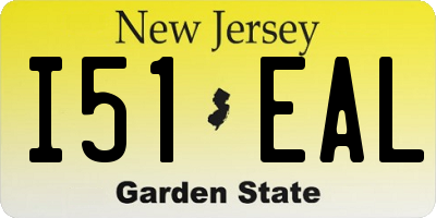 NJ license plate I51EAL