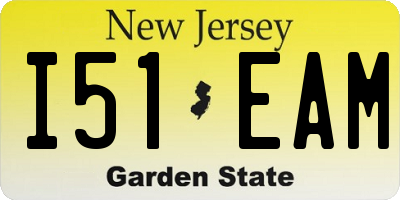 NJ license plate I51EAM
