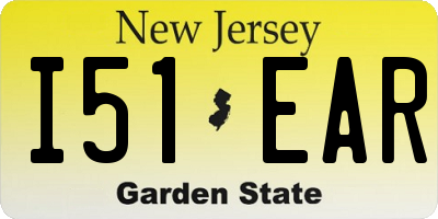 NJ license plate I51EAR