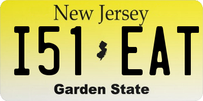 NJ license plate I51EAT