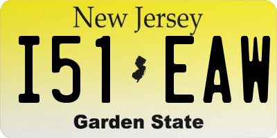 NJ license plate I51EAW