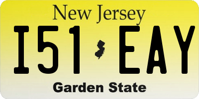 NJ license plate I51EAY