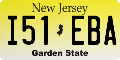 NJ license plate I51EBA