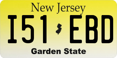 NJ license plate I51EBD