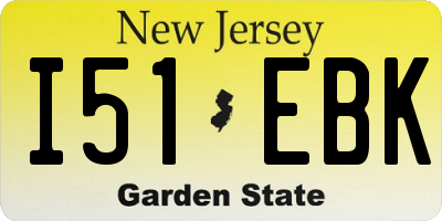 NJ license plate I51EBK