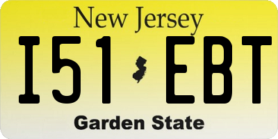 NJ license plate I51EBT