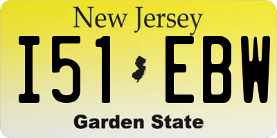 NJ license plate I51EBW
