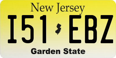 NJ license plate I51EBZ