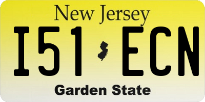 NJ license plate I51ECN