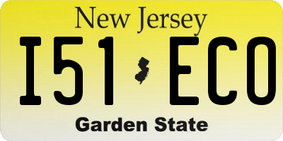 NJ license plate I51ECO