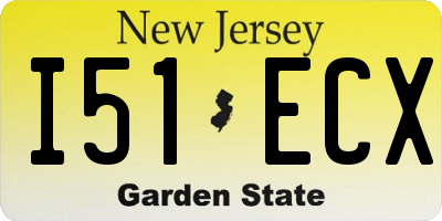 NJ license plate I51ECX