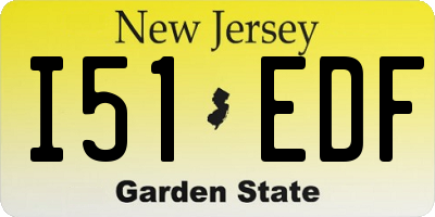 NJ license plate I51EDF