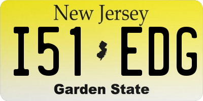 NJ license plate I51EDG
