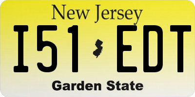 NJ license plate I51EDT