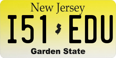 NJ license plate I51EDU