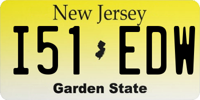NJ license plate I51EDW