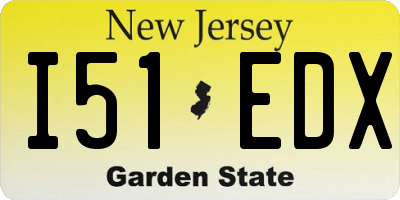 NJ license plate I51EDX