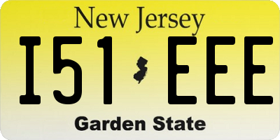 NJ license plate I51EEE