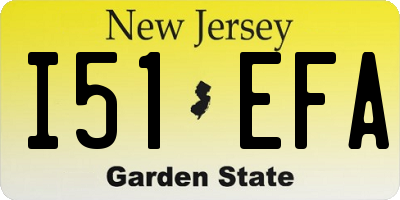 NJ license plate I51EFA