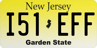 NJ license plate I51EFF