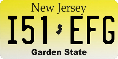 NJ license plate I51EFG