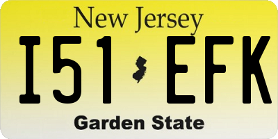 NJ license plate I51EFK