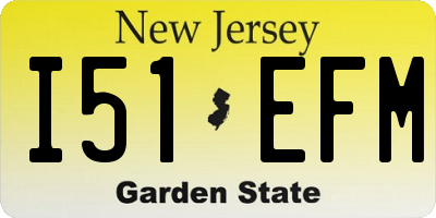 NJ license plate I51EFM