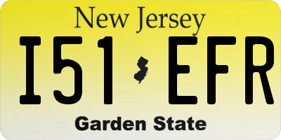 NJ license plate I51EFR