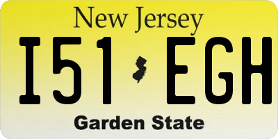 NJ license plate I51EGH