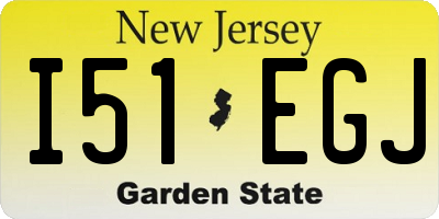 NJ license plate I51EGJ