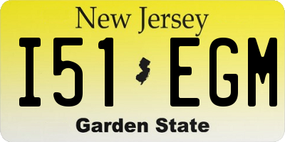 NJ license plate I51EGM