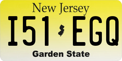NJ license plate I51EGQ