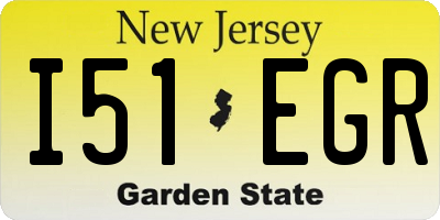 NJ license plate I51EGR