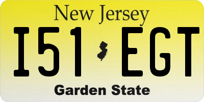 NJ license plate I51EGT