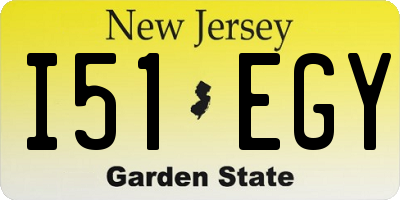 NJ license plate I51EGY