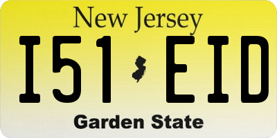 NJ license plate I51EID