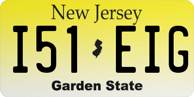 NJ license plate I51EIG