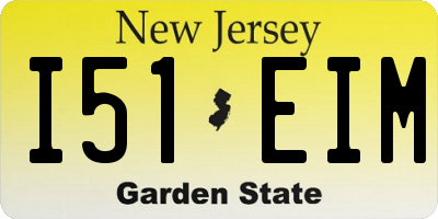 NJ license plate I51EIM