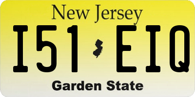 NJ license plate I51EIQ