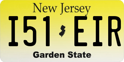 NJ license plate I51EIR