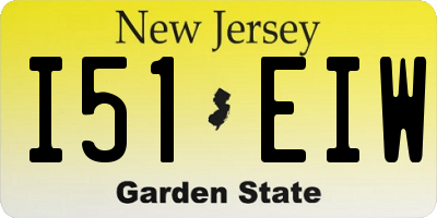 NJ license plate I51EIW