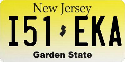 NJ license plate I51EKA