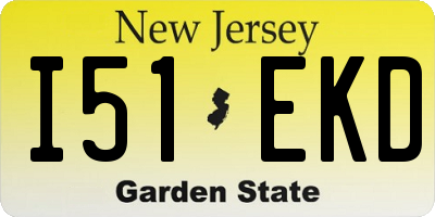 NJ license plate I51EKD