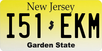 NJ license plate I51EKM