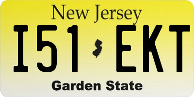 NJ license plate I51EKT