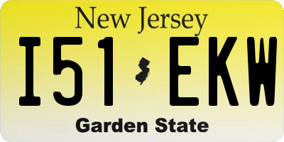 NJ license plate I51EKW