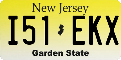 NJ license plate I51EKX