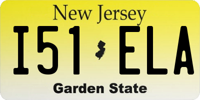 NJ license plate I51ELA