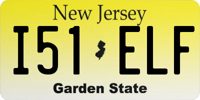 NJ license plate I51ELF