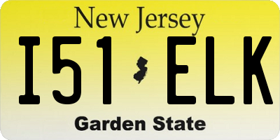 NJ license plate I51ELK